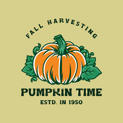 Pumpkin Patch Logo Maker for a Harvesting Farm