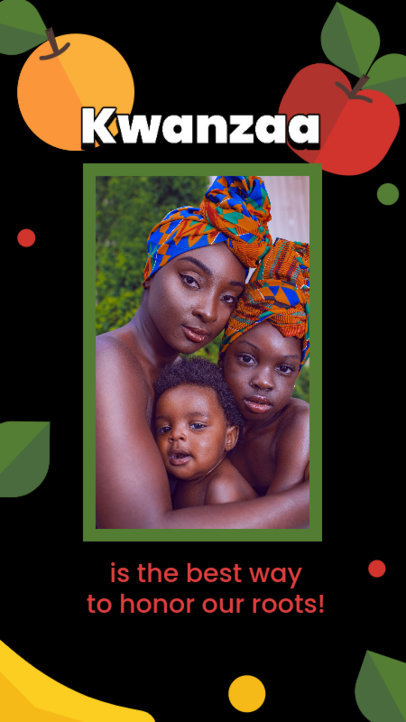 Kwanzaa-Themed Instagram Story Maker Featuring a Photo and a Quote