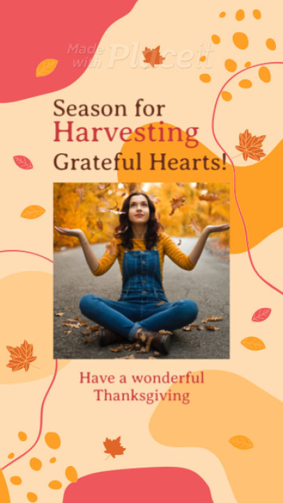 Thanksgiving-Themed Instagram Story Video Generator Featuring a Greeting Message