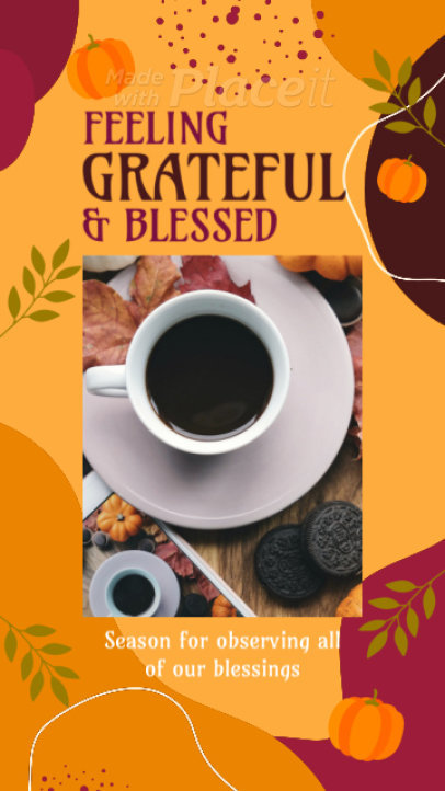 Thanksgiving-Themed Instagram Story Video Maker Featuring a Sweet Message