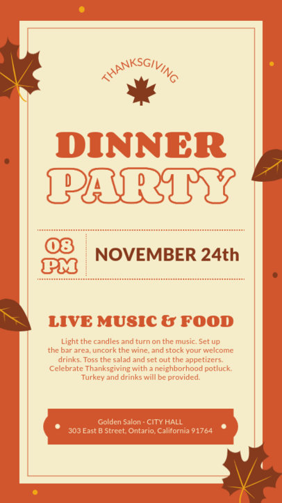 Instagram Story Template Featuring Thanksgiving-Themed Event Invitations