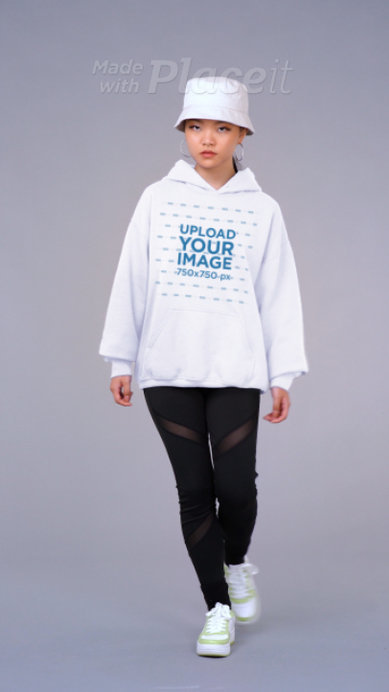Pullover Hoodie Video Featuring a Woman With Activewear Clothes