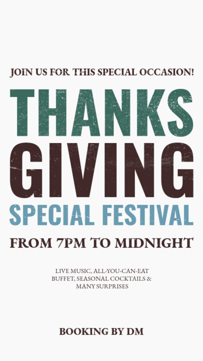 Instagram Story Maker to Promote a Thanksgiving Special Festival Event