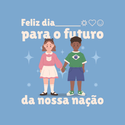 Instagram Post Template for Dia Das Crianças Featuring Kids Graphics 
