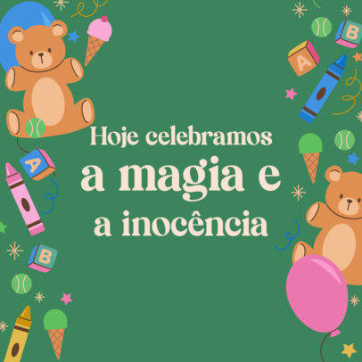 Children's-Themed Instagram Post Maker for Dias Das Crianças