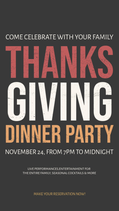 Holiday Instagram Story Template for a Thanksgiving Dinner Party