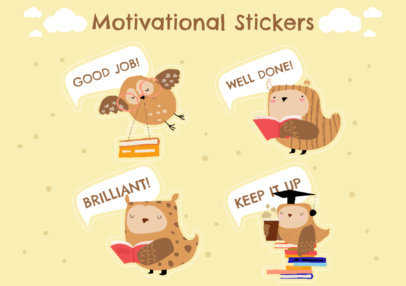 Sticker Generator Featuring Motivational Quotes for Teachers With Owl Graphics