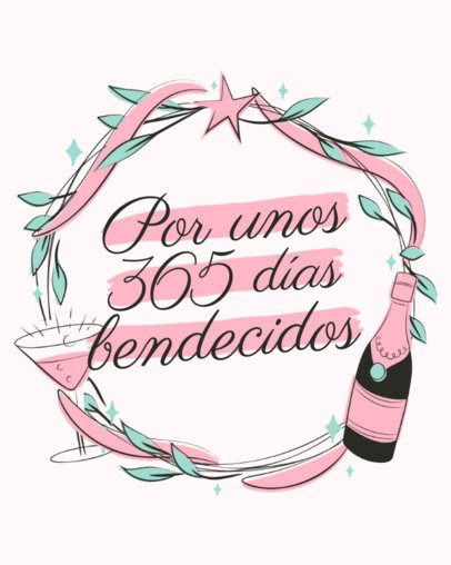 Festive Instagram Post Template With a Message for the New Year 