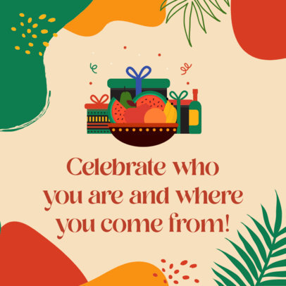 Holiday-Themed Instagram Post Generator Featuring a Quote and Kwanzaa Graphics