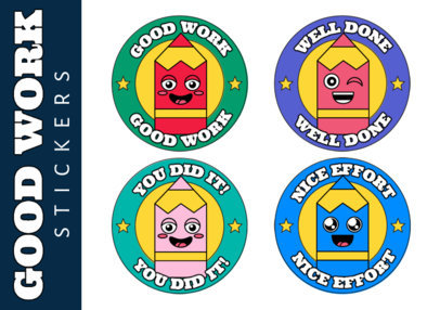 Sticker Template for Teachers Featuring Illustrated Pencils for a Back-to-School Season ED-5616 el1