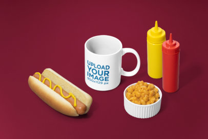 Coffee Mug Mockup Featuring American Food m27778c