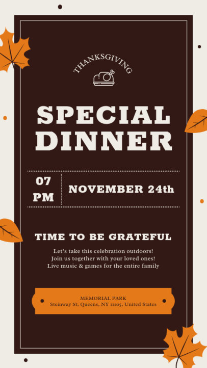 Instagram Story Template for a Thanksgiving Dinner Invitation