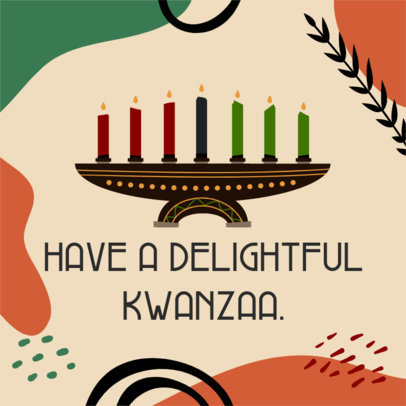 Instagram Post Maker Featuring a Greeting Kwanzaa Message