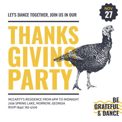 Instagram Post Template for a Thanksgiving Party