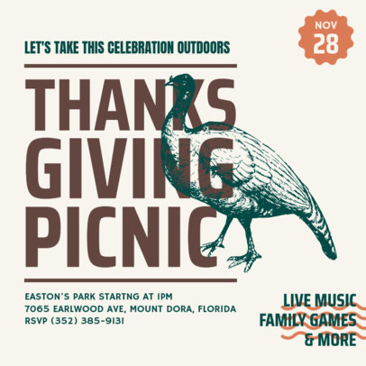 Instagram Post Generator for a Thanksgiving Picnic Celebration 5610G-el1