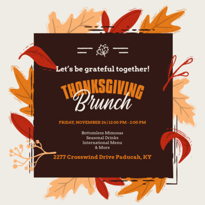 Instagram Post Maker Featuring an Online Invitation for a Thanksgiving Brunch