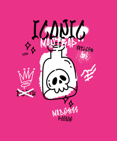 T-Shirt Design Creator Featuring a Potion Bottle Illustration with Graffiti Doodles 5600c-el1