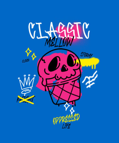 T-Shirt Design Maker Featuring a Skull Doodle with Graffiti-Style Typography 5600e-el1