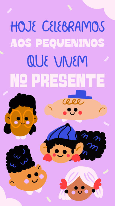 Instagram Story Maker for Dia Das Crianças Featuring Children Illustrations