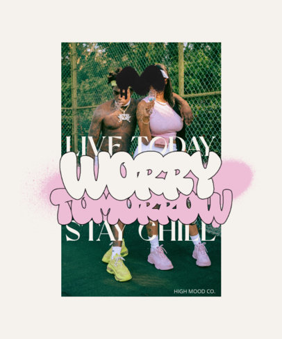 Urban-Style T-Shirt Design Maker Featuring a Picture with an Overlapping Graffiti 5604a-el1