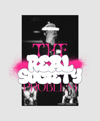 T-Shirt Design Maker Featuring a Streetwear Picture with Graffiti Stains 5604e-el1