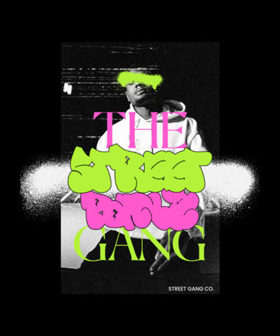 T-Shirt Design Creator with a Streetwear-Themed Picture with a Graffiti Typography 5604g-el1