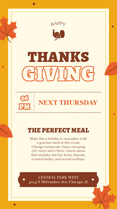 Instagram Story Maker for a Thanksgiving Meal Online Invitation