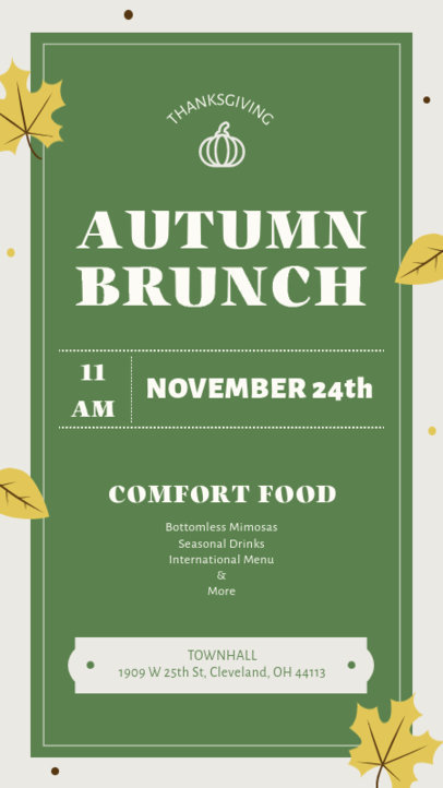 Instagram Story Creator for a Thanksgiving Brunch Featuring Autumn Leaf Illustrations