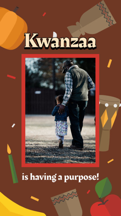 Instagram Story Generator Featuring a Kwanzaa-Themed Layout
