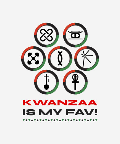 Quote T-Shirt Design Template Featuring Kwanzaa-Themed Graphics