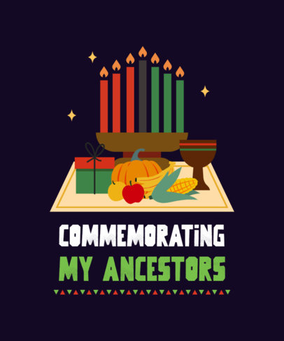 T-Shirt Design Generator Featuring a Kwanzaa-Themed Quote