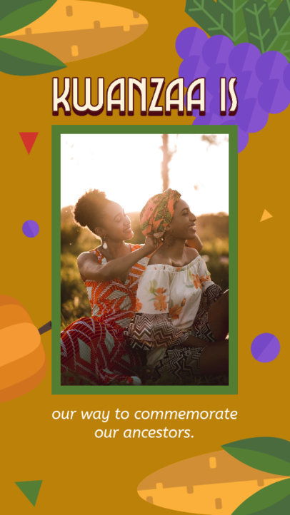 Colorful Instagram Story Generator Featuring a Kwanzaa-Themed Photo