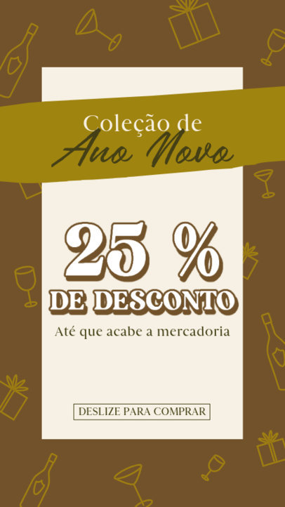 Instagram Story Template for an Apparel Store's New Year's-Themed Sale