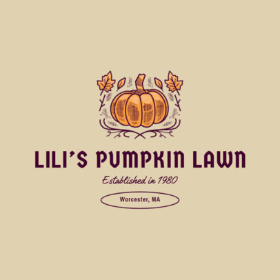 Logo Template Featuring a Pumpkin Harvest Farm Theme 