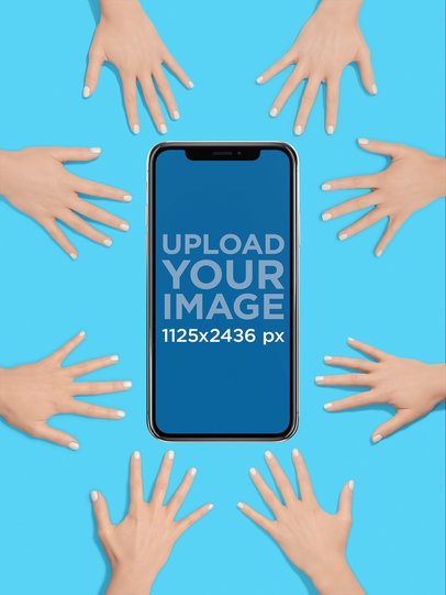 iPhone 11 Pro Mockup Surrounded by Hands