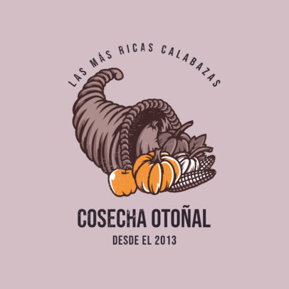Harvesting Farm Logo Template for a Fall Pumpkin Patch