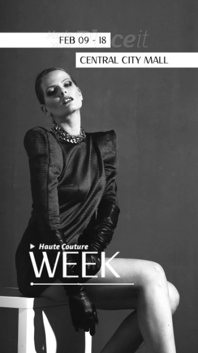 Instagram Story Video Template for a High Fashion Event with a Monochromatic Filter 2453j 5877-el1