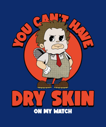 T-Shirt Design Template Featuring Cartoonish Halloween Movie Characters