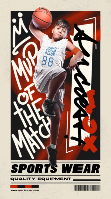 Basketball Jersey Mockup Featuring a Boy Doing a Play