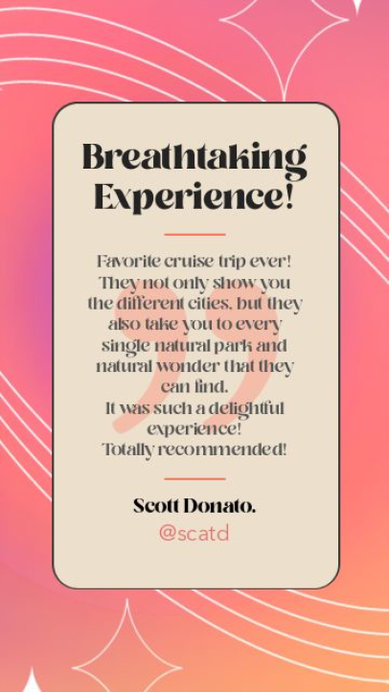 Instagram Story Video Creator to Share a Cruise Trip Customer Testimonial