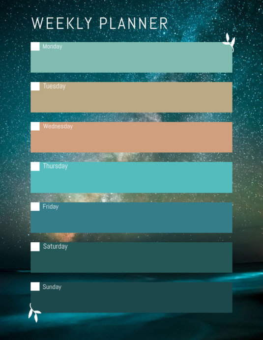 Placeit - Weekly Planner Design Maker Featuring a Sky Picture Layout