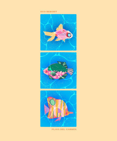 T-Shirt Design Maker Featuring Illustrated Fish Graphics