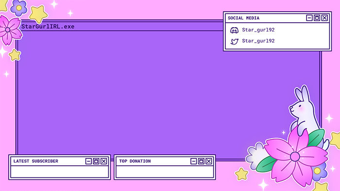 Placeit - Retro-Themed Overlay Maker for Twitch Featuring Cute Graphics