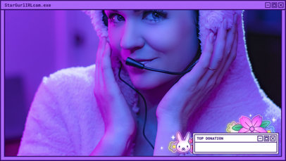Retro-Themed Webcam Overlay Maker for Streamers Featuring Cute Graphics 4983