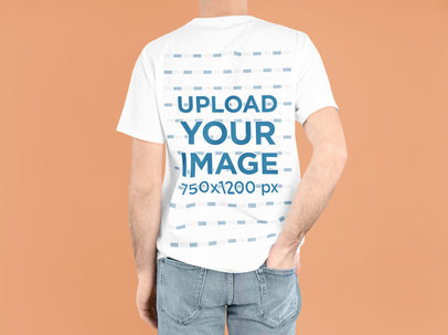 Back-View T-Shirt Mockup Featuring a Man With a Hand in His Pocket m21841 r-el2
