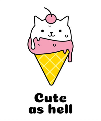 T-Shirt Design Maker Featuring Cat Cartoons 