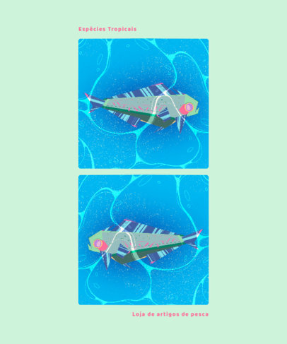 T-Shirt Design Generator Featuring Watercolor-Style Fish Illustrations