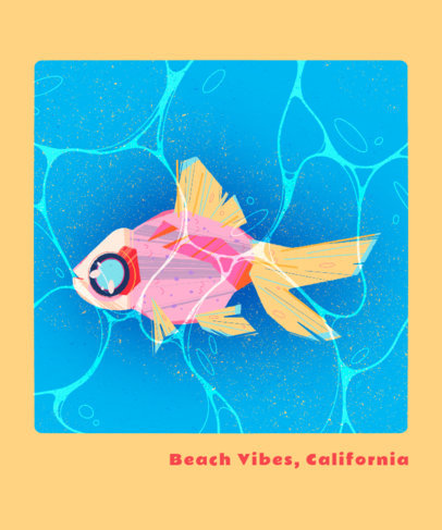 Colorful T-Shirt Design Maker with an Illustrated Fish