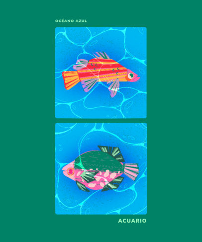 T-Shirt Design Creator with Watercolor-Style Fish Graphics
