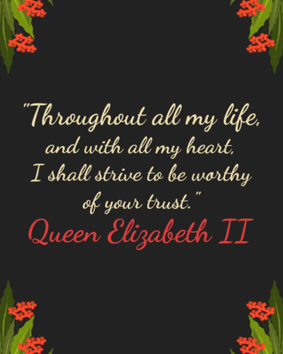 Instagram Post Template Featuring a Queen Elizabeth’s Quote 4905i-5002